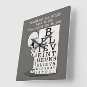 見る信じことは目の図 スクエア壁時計 (傾斜)