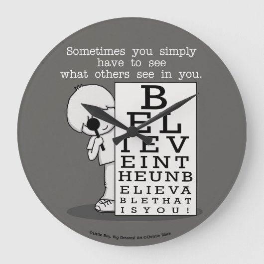 見る信じことは目の図 ラージ壁時計 (正面)