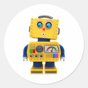 見る好奇心が強いおもちゃのロボット ラウンドシール