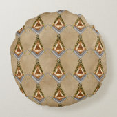 見る目を持つ四角形とコンパスの手 ラウンドクッション (裏面)