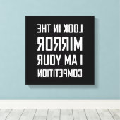 見る鏡あなたの競争を逆転おもしろい キャンバスプリント (インサイチュ (ウッドフロア))