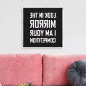 見る鏡あなたの競争を逆転おもしろい キャンバスプリント (インサイチュ (リビング))