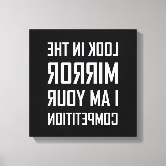 見る鏡あなたの競争を逆転おもしろい キャンバスプリント (正面)