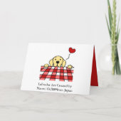 見る黄色いラブラドールバレンタイン シーズンカード (裏面)