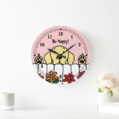 見る黄色いラブラドール ラージ壁時計 (ホーム)