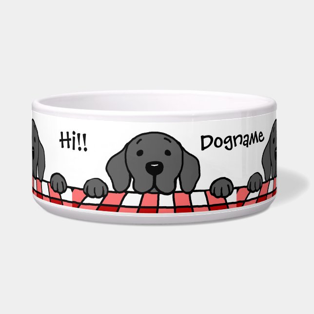 見る黒いラブラドール台所 ボウル (正面)