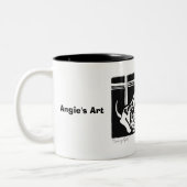 "見る"アンジーの芸術はマグに斑点を付けます ツートーンマグカップ (左)