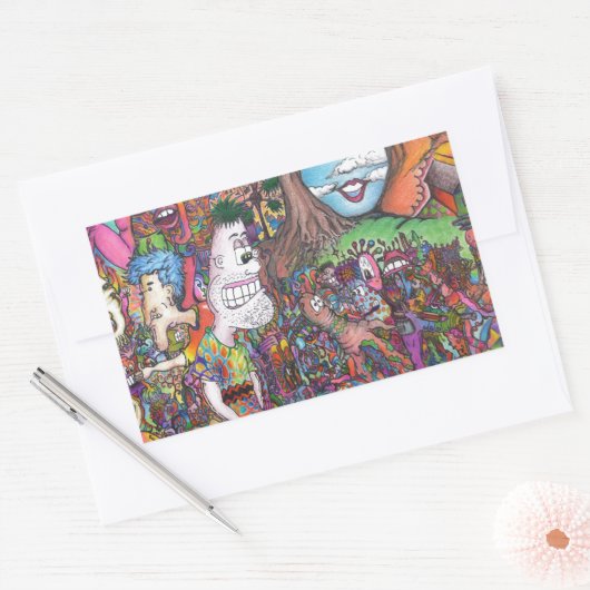 見る 長方形シール (封筒)