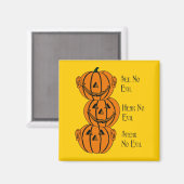 見ろ見ろ聞け話ない悪いカボチャ磁石 マグネット (正面/裏面)