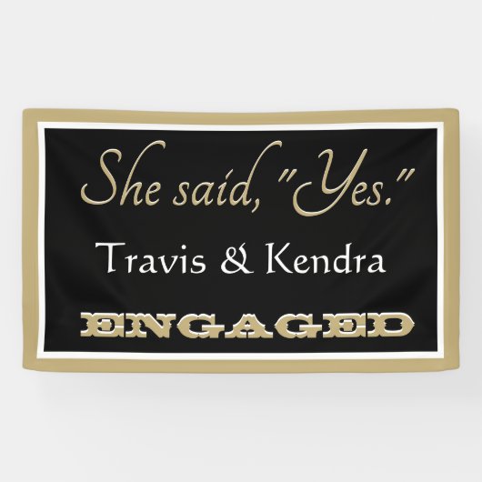 見ろ！カスタム婚約パーティ旗 横断幕 (横)