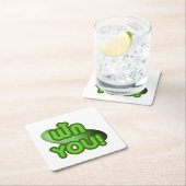 見ろ!...グリーンスカッシュ(冬瓜) スクエアペーパーコースター (インサイチュ)