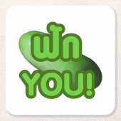 見ろ!...グリーンスカッシュ(冬瓜) スクエアペーパーコースター (正面)