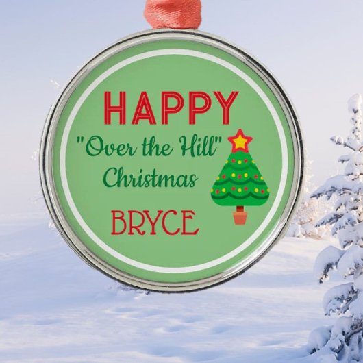 見ろ！丘の上のクリスマスの飾り メタルオーナメント