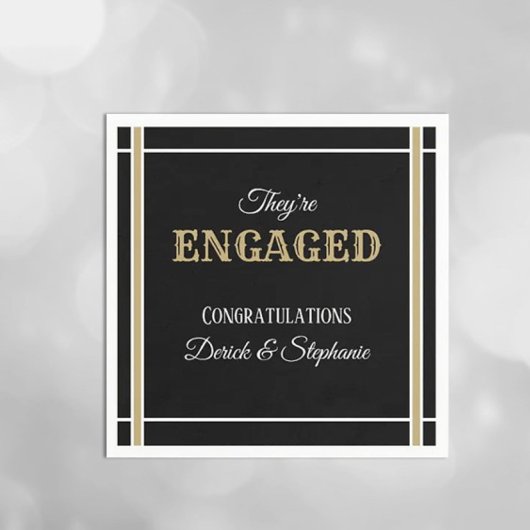 見ろ！婚約パーティナプキン スタンダードカクテルナプキン