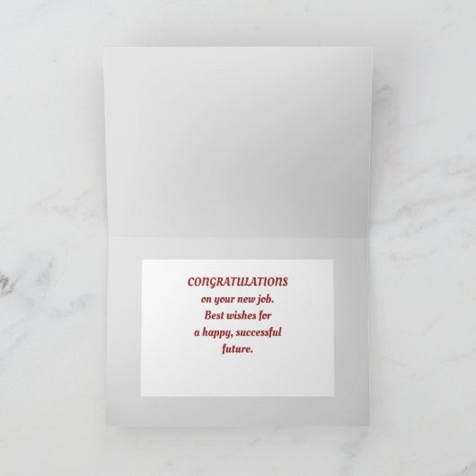 見ろ！新しいカスタムジョブカードのおめでとう カード (内部)