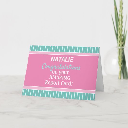 見ろ!素晴らしいレポートカードおめでとう! カード (正面)