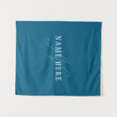 見エレガントたモノグラム | オーシャンブルー タペストリー (正面(横))