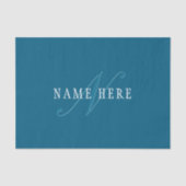見エレガントたモノグラム | オーシャンブルー 薄葉紙 (正面)