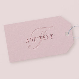 見エレガントたモノグラム | ローズゴールド ギフトタグ