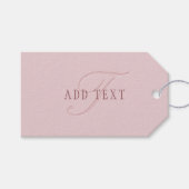 見エレガントたモノグラム | ローズゴールド ギフトタグ (正面(横))