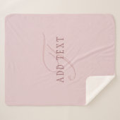 見エレガントたモノグラム | ローズゴールド シェルパブランケット (正面(横))