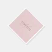 見エレガントたモノグラム | ローズゴールド スタンダードカクテルナプキン (角)