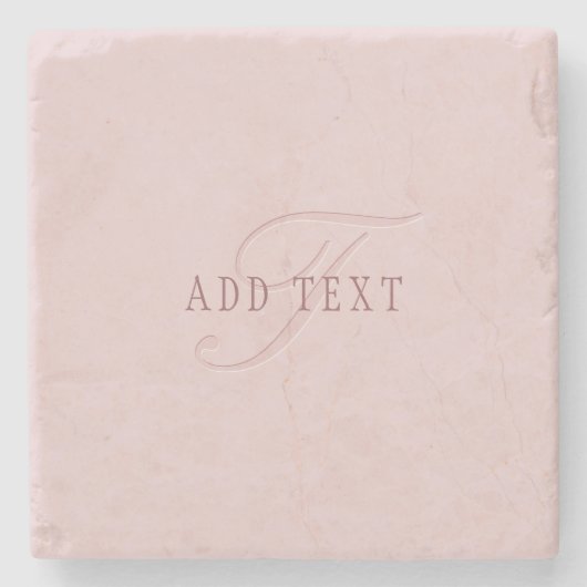 見エレガントたモノグラム | ローズゴールド ストーンコースター (正面)