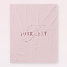 見エレガントたモノグラム | ローズゴールド フリースブランケット