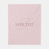 見エレガントたモノグラム | ローズゴールド フリースブランケット (正面)