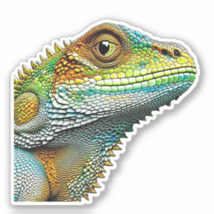 見クールた目Lizard AI Art シール