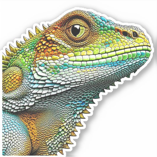 見クールた目Lizard AI Art シール (正面)