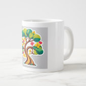 見シンプルて幸せを一口飲むカップ。 ジャンボコーヒーマグカップ (正面右)