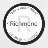 見モダンる |ブラックグレーアドレス防水 ラベル (デザイン2)