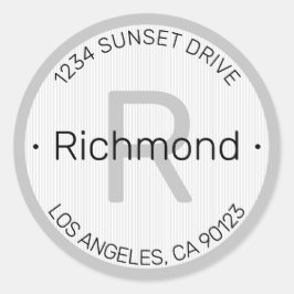 見モダンる |ホワイトブラック&グレー差出人住所 ラウンドシール
