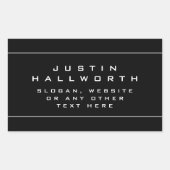 見ユニークる白黒 長方形シール (正面)