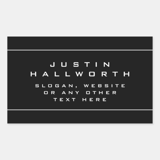 見ユニークる白黒 長方形シール (正面)