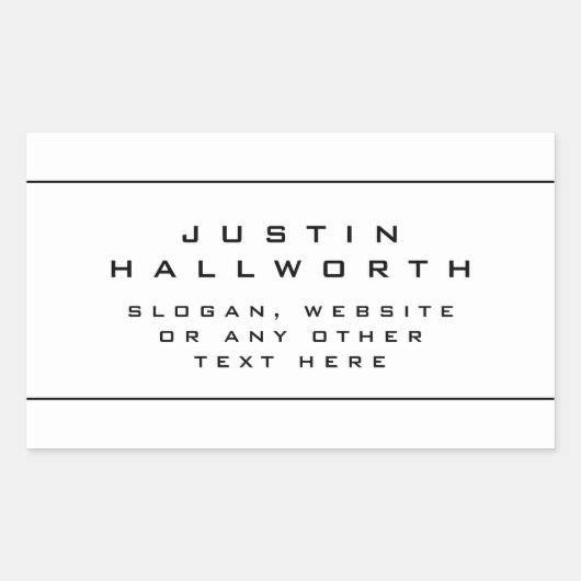 見ユニークる白黒 長方形シール (正面)