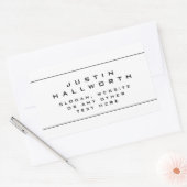 見ユニークる白黒 長方形シール (封筒)