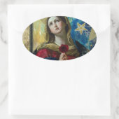 見上げる 楕円形シール (バッグ)