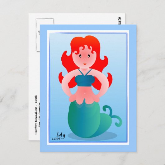 見下す人魚の葉書 ポストカード (正面/裏面)