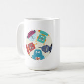 見下ろすロボット コーヒーマグカップ (正面左)
