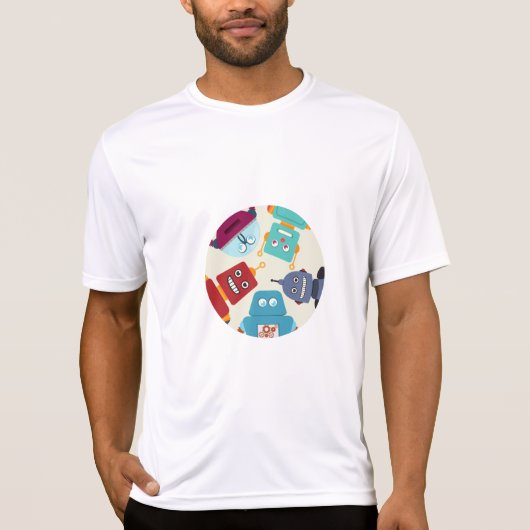 見下ろすロボット Tシャツ (正面)