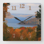 見下ろす景色のカラフル秋キンズアリザーバ スクエア壁時計 (正面)