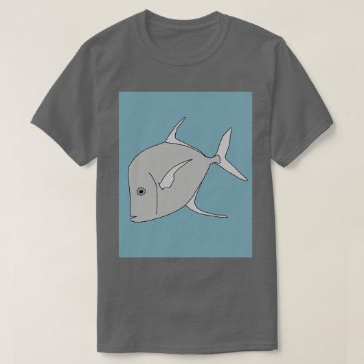 見下ろす魚 Tシャツ (デザイン正面)