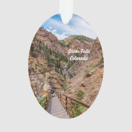 見下ろす7つの秋階段オーバルオーナメント オーナメント (裏面)