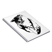 見下ろすTabby Catモノクロノートブック ノートブック (右側)