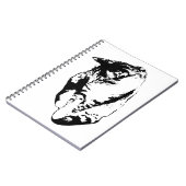 見下ろすTabby Catモノクロノートブック ノートブック (左側)