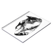 見下ろすTabby Catモノクロノートブック ノートブック (左側)