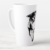 見下ろすTabby Catモノクロマグ カフェラテマグ (左アングル)