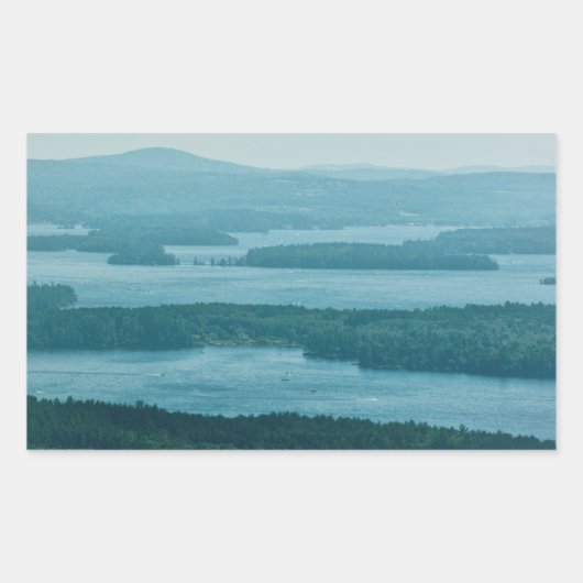 見下ろすWinnipesaukee 長方形シール (正面)